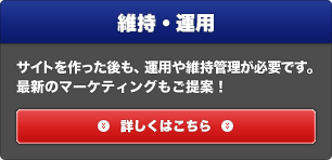 維持・運用：サイトを作った後も、運用や維持管理が必要です。最新のマーケティングもご提案！